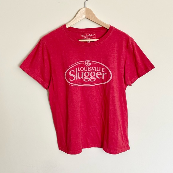 Louisville Slugger Wright & Ditson Red T-Shirt Womens size Small - Picture 1 of 4